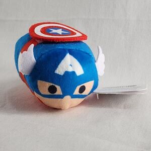 Tsum Tsum Captain America Marvel Mini Plushies Brand NEW Tags Red, White, Blue